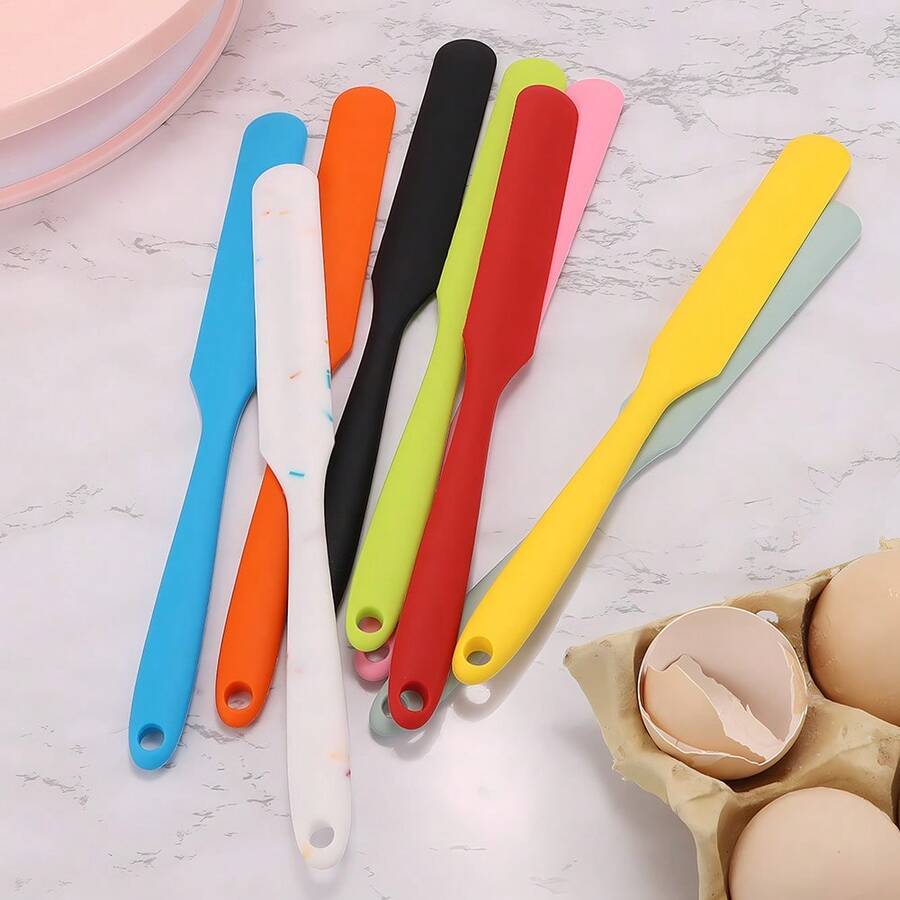 Espátula de silicona, raspador, cuchara, resistente al calor para mezclar crema, mantequilla de maní, raspador de pan antiadherente, mezclador de goma de cocina, largo