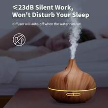 Onion Head Aromatherapy Diffuser - Home Essential Oil Set Humidifier - With Multiple LED Mood Lights - Cold Mist Aromatherapy Machine - Suitable For Bedrooms, Large Rooms, Living Rooms, With Light Wood Grain Texture - Light Wood Grain - View 7