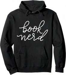 Book Nerd Compatible, Fun Gift For Readers, Book Lovers, Men And Women, Hoodie. - Black 20 - 查看 7