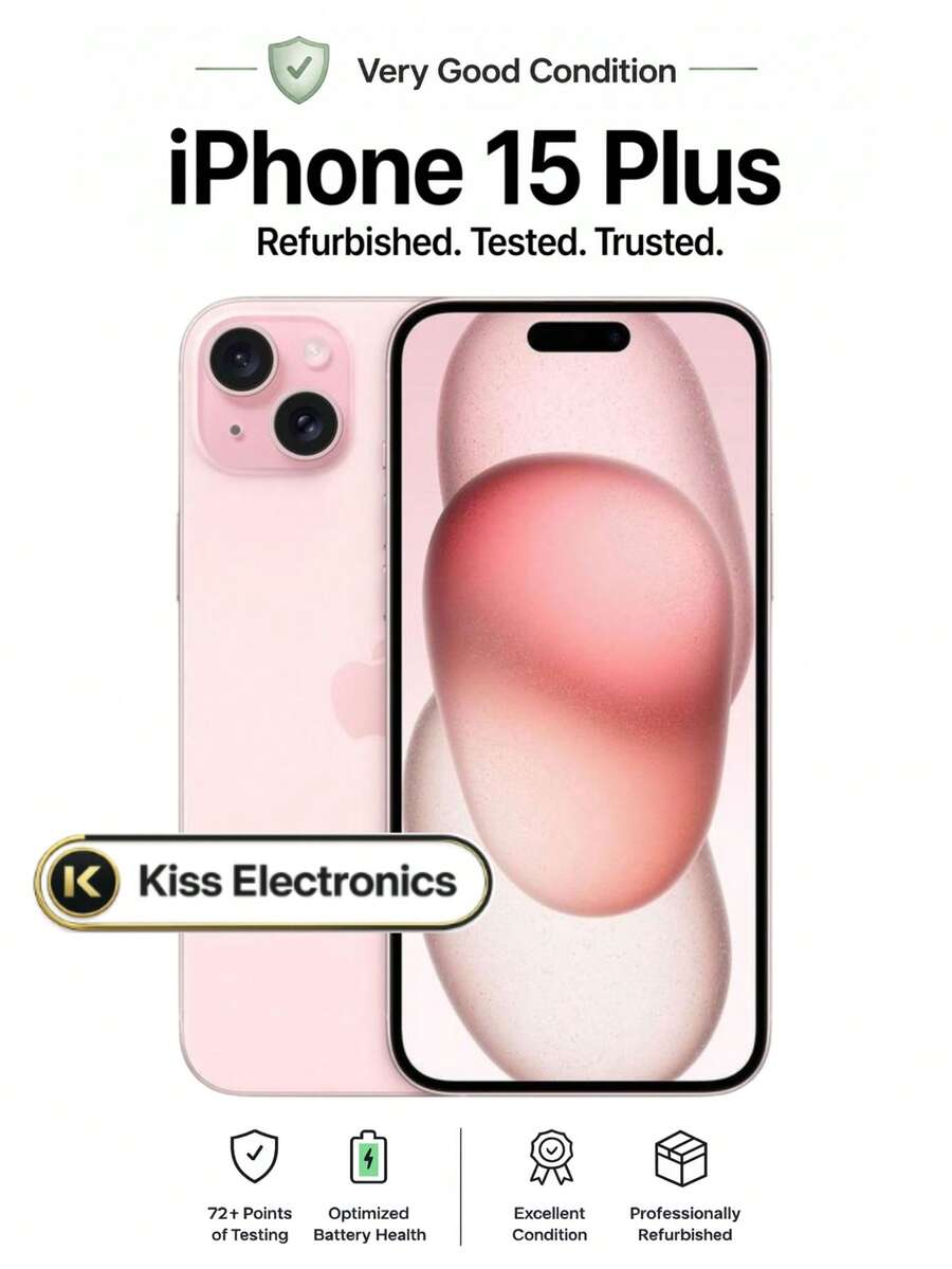 Apple IPhone 15 Plus - Fully Unlocked Very Good - Grade B Condition Refurbished - Pink - View 1