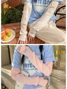 2/1 Sun Protection Arm Sleeves, Women's Ice Silk Breathable Gloves, Summer Driving UV Protection Arm Covers, Arm Sleeves, Ice Sleeves, Travel Essential - Multicolor - View 14