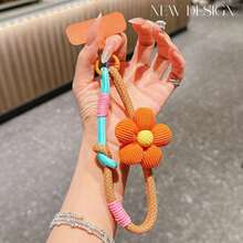 1pc Dopamine-Enhanced Mobile Phone Lanyard/Wrist Strap, Colorful Card Keychain, Anti-Loss, Cute Flower Mobile Phone Strap - Multicolor - View 16