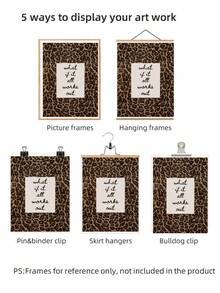 1pc Frameless Neutral Maximalist Leopard Print 'What If All Works Out?' Inspirational Quote Wall Art - Bold Typography Girly Aesthetic Animal Poster, Dorm Bedroom Apartment Decor, For Home Office Classroom, Room Decor Bedroom, Prints For Wall, Posters, Vintage Decor & Best Gift Choice - Leopard Print - View 6
