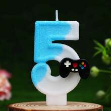 1pc Blue Video Game Shaped Birthday Candle, Children's Birthday Party Decor - Blue - View 17