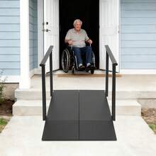 Futchoy Wheelchair Ramp With Handrails Access Ramp For Doorways Curbs Stairs 500lbs - Black - View 10