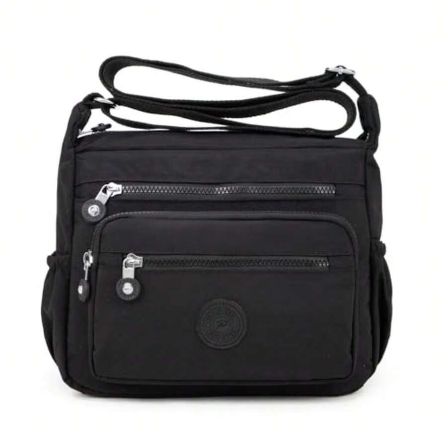 Pealwel Women Shoulder Handbag Roomy Multiple Pockets Bag Ladies Crossbody Purse Tote Top Handle Satchel - 黑色的 - 查看 1