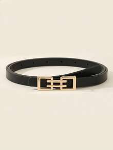 4pcs Alloy Buckle Decor Women's Belts, Casual Versatile PU Leather Waistbands - Multicolor - View 14