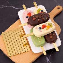 40/50/100pcs Reusable Acrylic Popsicle Sticks, Craft Sticks, Multicolor Options, Exquisite Popsicle Sticks, Perfect For Ice Cream, Desserts, Holiday Accessories, Party Crafts - Multicolor - View 2