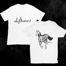 Unisex Cotton T-Shirt With  Rock Band Print - 白色 - View 6