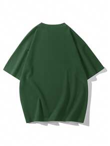 Plus Size Men's Round Neck Short Sleeve T-Shirt, Simple And Fashionable, Suitable For Summer Wear - Green - View 6