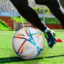 1個專業級#5足球，鮮豔多彩設計 - PVC材質，機器縫製面板，適用於訓練與比賽，全場地使用，足球配件，動態運動設計 - 彩色 - 查看 6