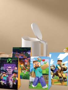 像素游戏主题派对礼品袋 - 4 款设计，灵感源自 Minecraft 的纸质礼品袋，可装糖果、零食和礼物，是电子游戏主题派对、生日派对和各种活动的完美之选。 - 多款 - 查看 3