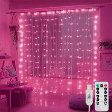 Bedroom Fairy Tale Window Curtain Lights, Christmas String Lights With 8 Modes USB Plug, Wall Hanging Fairy Lights With Remote Control, For Indoor Wedding Party Background Christmas Decor - USB Curtain Light - View 23