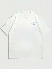 Coastal | Men's Plus Size Short Sleeve T-Shirt, Casual Vacation Style, With California Coastal Print | 100% Cotton | Suitable For Summer Wear | Comfortable And Breathable | Fashionable - 白色 - 查看 5