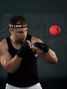 1pc Head-Mounted Boxing Reaction Ball, Combat Fighting Sanda Dodge Training Speed Ball, Adult Stress Relief Magic Ball - Multicolor - View 1