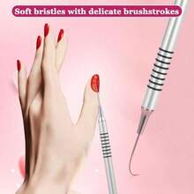 6Pcs Nail Art Liner Brushes Set, Fine Drawing Painting Details Design Striping Brush With Gel Polish Acrylic Handle Gifts Manicure Tools DIY Sizes 5\/7\/9\/11\/15\/25mm, Gold - ColorG - View 3