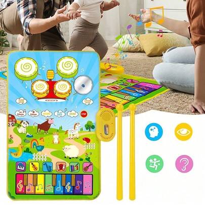 This 3-In-1 Music Mat And Dance Mat Features A Non-Slip Design, Is Portable And Larger In Size, And Comes In Beautiful Packaging. Its Non-Slip Design Makes It A Perfect Gift For Family And Friends.