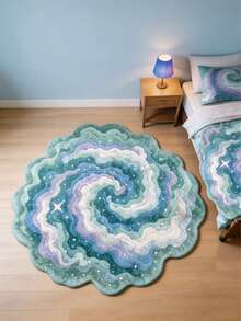 Mint Blue Asymmetrical Shaped Thickened Carpet, Plush Rug, Thick Rug, Soft Carpet, Autumn/Winter Carpet, Decorative Carpet, Bedroom Decor, Small Rug, Carpet, Home Decor, Living Room Carpet, Small Living Room Rug, Bedroom Rug, Living Room Home Decor, Outdoor Rug, Washable Rug, Graduation Gift - Mint Blue - View 3