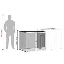 Cage à lapin  en acier galvanisé anthracite 200x91x100 cm - Anthracite - Voir 9