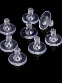 Nút bịt lỗ xỏ khuyên tai, Nút bịt lỗ xỏ khuyên tai bằng silicon, Nút bịt lỗ xỏ khuyên tai bằng cao su trong suốt, Nút bịt tai mềm có đệm, Nút bịt lỗ xỏ khuyên tai bằng silicon ít gây dị ứng (20/50/100 chiếc) - Trong sáng - Xem 6