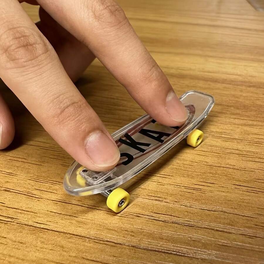 New Stylish Matte Transparent Mini Fingerboard, Matte Double Flip Mini Fingerboard - Cool Desktop Stress Relief Gadget - Suitable For Parties - Birthday Gift - Multicolor - View 1