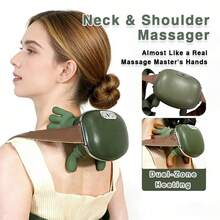 GENAI Wearable Neck And Shoulder Massager, Rechargeable Electric Massage Device With Deep Kneading Function, Portable Wireless Neck Relaxation Tool With Adjustable Shoulder Strap, Suitable For Home, Office, And Travel - View 3