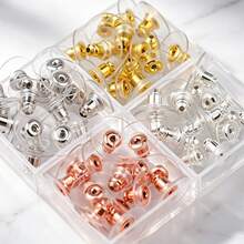 20-100pcs Transparent Earring Backs, Golden Bullet Ear Plugs, DIY Earring Accessories - Earplugs - View 3