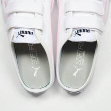 Puma 女士夏季套脚运动鞋，魔术贴运动穆勒鞋 - 白色-粉紅色 - 查看 6