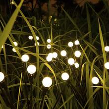 1 pieza Luz solar de estaca de 10 LED con diseño de luciérnaga, lámpara decorativa navideña para exteriores - luces solares - Ver 7
