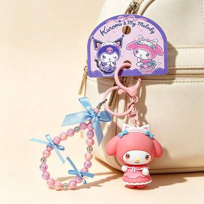  Móc khóa MINISO hình Kuromi & My Melody dễ thương với hạt cườm nhiều màu sắc, chi tiết ruy băng, hoàn hảo cho ba lô, túi xách, móc chìa khóa, đồ trang trí anime vui nhộn, nhiều lựa chọn có sẵn.