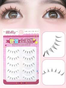 5 pares de pestañas invisibles con cola puntiaguda de diablo de dibujos animados, pestañas naturales para ojos grandes, suaves y ligeras, cómodas para citas y fiestas - Pestañas Spiky Manga - Ver 3