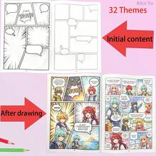 32 Pages Blank Comic Book, DIY Story Drawing Notebook, Creative Comic Panels, Diary For Boys & Girls, Creative Art Practice Book - Multicolor - View 7
