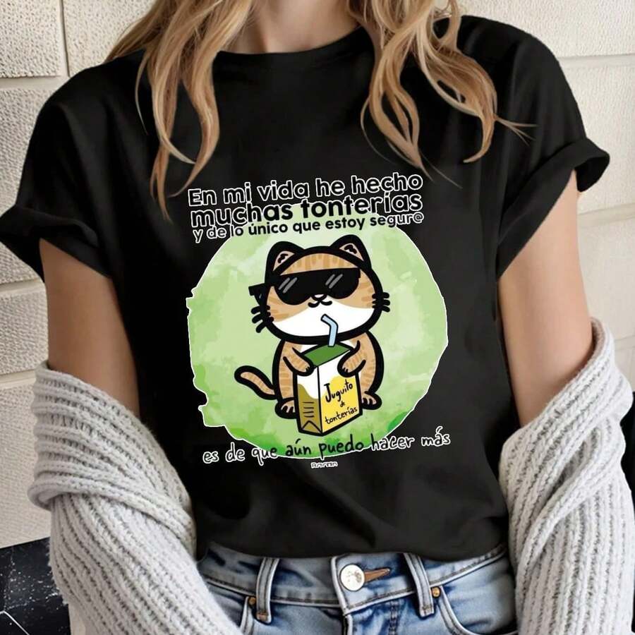 Women's Short-Sleeved T-Shirt With Rainbow Pixelated Ghost Print - Black - View 1