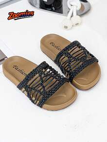 Children Fashion Mesh Slippers Casual Lightweight Non-Slip Indoor Outdoor Shoes - Black - View 3