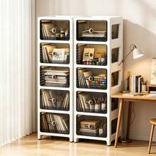 Office Storage Trolley, 3/4/5/6/7-Tier Multi-Functional Organizer Cart With Drawers &Wheels, Rolling Office Storage Shelf. It Serves As A Slim Gap-Side Rack Suitable For CubiclesAnd Home Offices, Ideal For Storing Documents, Books, Snacks And Other Practical Office - 透色 - 查看 2