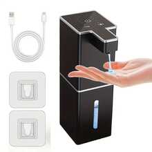 1pc Automatic Soap Dispenser, Rechargeable Bathroom Liquid Soap Dispenser, Touchless Hand Wash Foam Soap Dispenser, Wall-Mounted For Bathroom, Restroom, Kitchen, Hotel, Hospital, Shopping Mall, Easy Installation With USB Charging Cable And Wall Sticker - P7 - View 17