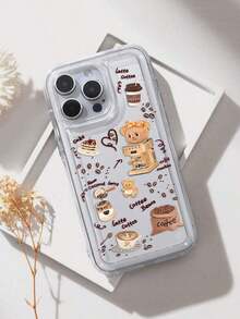Liquid Silicone Protective Case With Vintage "Large Espresso" Coffee Cup Pattern In Milky White, Compatible With IPhone And Galaxy - 多色 3 - 查看 2