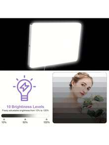 Borriig 10-Inch Dimmable Square LED Ring Light With 50cm Adjustable Tripod, Suitable For Live Streaming, Makeup, And Photography Lighting - 10-inch Square Fill Light + 50cm Stand - View 5