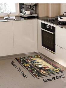 1pc Kitchen Rug, Thickened Anti-Slip Kitchen Mat, Suitable For Sink, Laundry Room, Office And Table - Multicolor - View 13