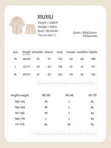 Gongdie Bộ đồ ngủ nữ Disney 2 món, bộ đồ ngủ ngắn mùa hè bằng cotton, họa tiết sọc mềm mại, chi tiết túi hoạt hình dễ thương với viền lượn sóng tương phản. - Màu be - Xem 7