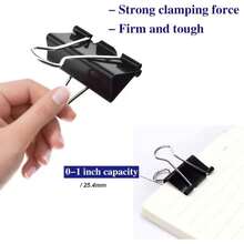 5pcs Extra Large Black Metal Binder Clips, Strong Spring Structure, Metal Rings, Designed For Office Organization, Smooth Metal Surface, Heavy Duty Iron Clips, File Folder, Test Paper, Bill Clips, Black Heavy Duty Large Paper Clips, Suitable For Office And Home, Stationery, School Supplies, Office Supplies, Portable Non-Slip, Economic And Practical Office Supplies! - Multicolor - View 9