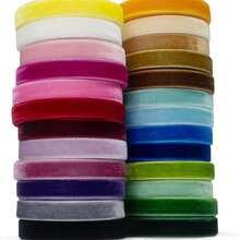 5 Yardas/Paquete Cinta de terciopelo de 3/8 pulgadas, colores surtidos, envolver regalos, manualidades DIY, lazos, coronas, decoración de bodas, Acción de Gracias - 5 tamaños de 10 mm - Ver 5