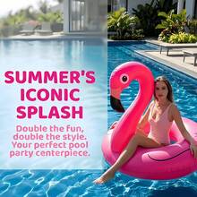Extra Large Pink Flamingo Inflatable Pool Float, Thickened PVC Adult Swim Ring, Large Flamingo Float, Suitable For Beach Pool Party - Multicolor - View 6