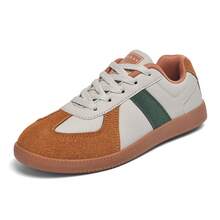 Zapatos casuales unisex, talla 36-45, zapatos casuales de mujer y zapatos deportivos de hombre, zapatos planos de suela blanda con cordones, zapatos cómodos y livianos de hombre para uso diario, de corte bajo,,,,,Nuevas zapatillas de entrenamiento alemanas para mujer, primavera 2026, zapatillas retro versátiles estilo , zapatillas deportivas blancas de suela gruesa, zapatillas casuales, zapatillas para hombre. - 152 Gris Naranja - Ver 13