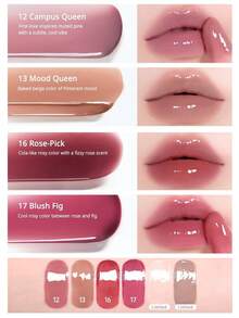 Peripera Mood Glowy Tint 玻璃感唇釉 20，高光澤鏡面水感妝效，不黏膩，果汁噴濺感，保濕輕盈，持久凝膠質地，適合女性日常使用，K-Beauty 韓系彩妝，Olive Young，禮品，4g/0.14 Oz - 20 - 查看 7