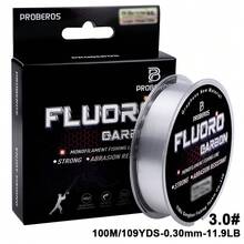 PRO BEROS PROBEROS 100M Fluorocarbon Coating Fishing Line 2.2LB-29.3LB Carbon Fiber Monofilament Leader Line Carp Fishing Sinking Line - Clear - View 20