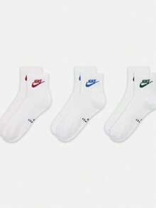 NIKE Unisex ED ELVD ANK 3P FUTRA -144 Socks, Special Offer Pack IH8523-906 - Red and White - View 2
