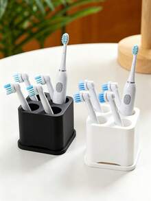 2pcs Electric Toothbrush Head Storage Box, Toothbrush Head Holder, Plastic Bathroom Countertop Storage Box, Space-Saving Bathroom Countertop Storage Rack, Independent Toothbrush Holder, No Installation/No Power Required - Multicolor - View 8