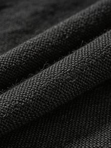 1 lembar Kain Bernapas Mirip Linen Alami, Cocok untuk Taplak Meja, Bantal Sofa, dan Kerajinan Pakaian DIY - hitam - View 3