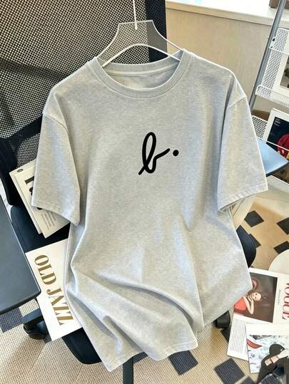200g 100%コットンTシャツ、2026 レディース サマーファッション Y2K パターンプリント 半袖Tシャツ、カップルスタイル、インナーウェア、アウターウェア、オフィスカジュアル ゆったりラウンドネック 半袖トップス